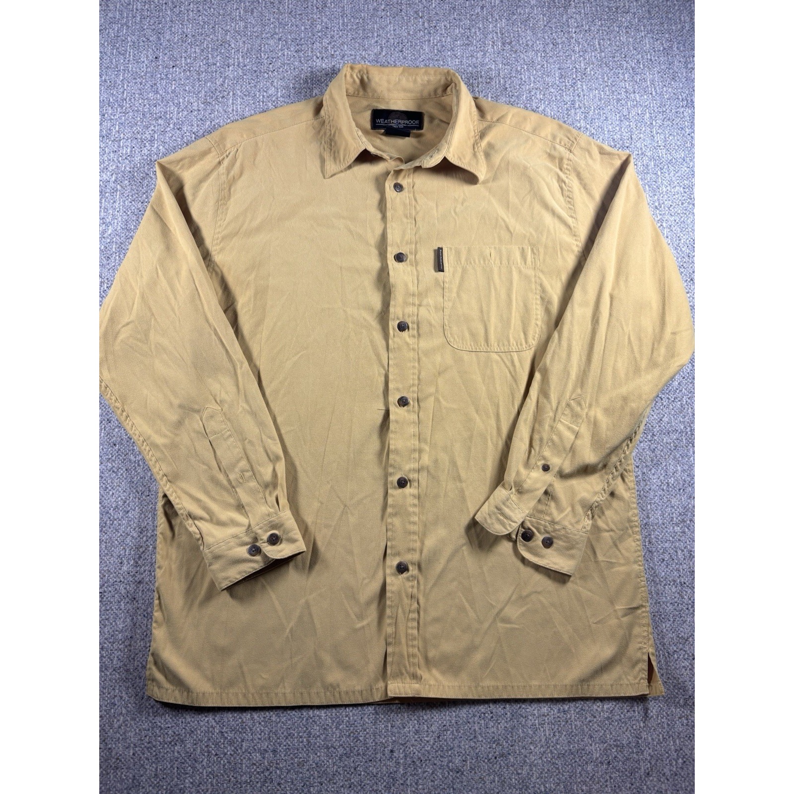 Weatherproof Shirt Brown Long Sleeve Button Down Houndstooth Print Men M